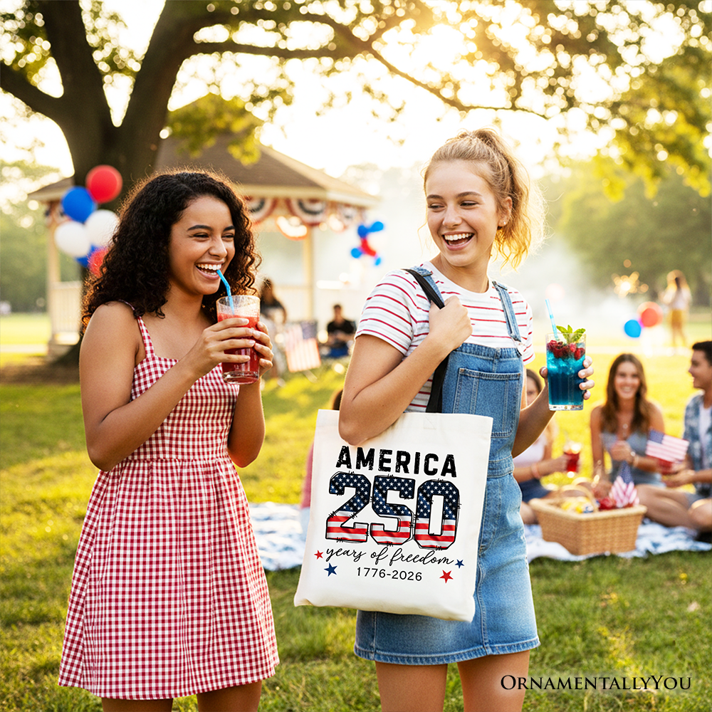America 250 Years of Freedom Tote Bag - Patriotic 1776 USA Gift