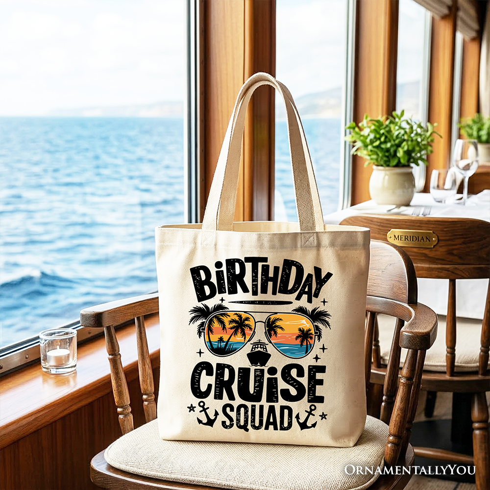 Birthday Cruise Squad Tote Bag, Coastal Vacation Shopper for Women