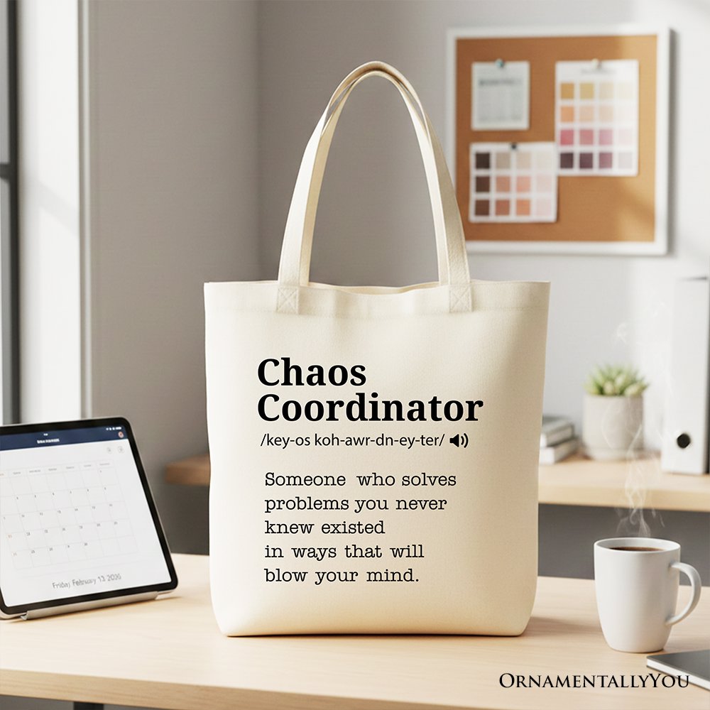 Chaos Coordinator Canvas Tote Bag – Funny Gift for Busy Moms