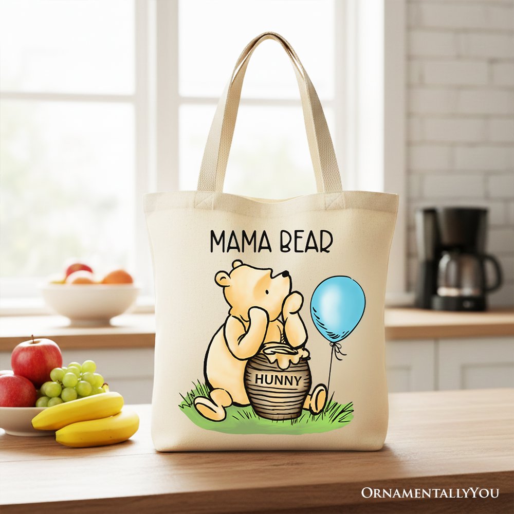 Winnie-the-Pooh Mama Bear Canvas Tote Bag Whimsical Gift