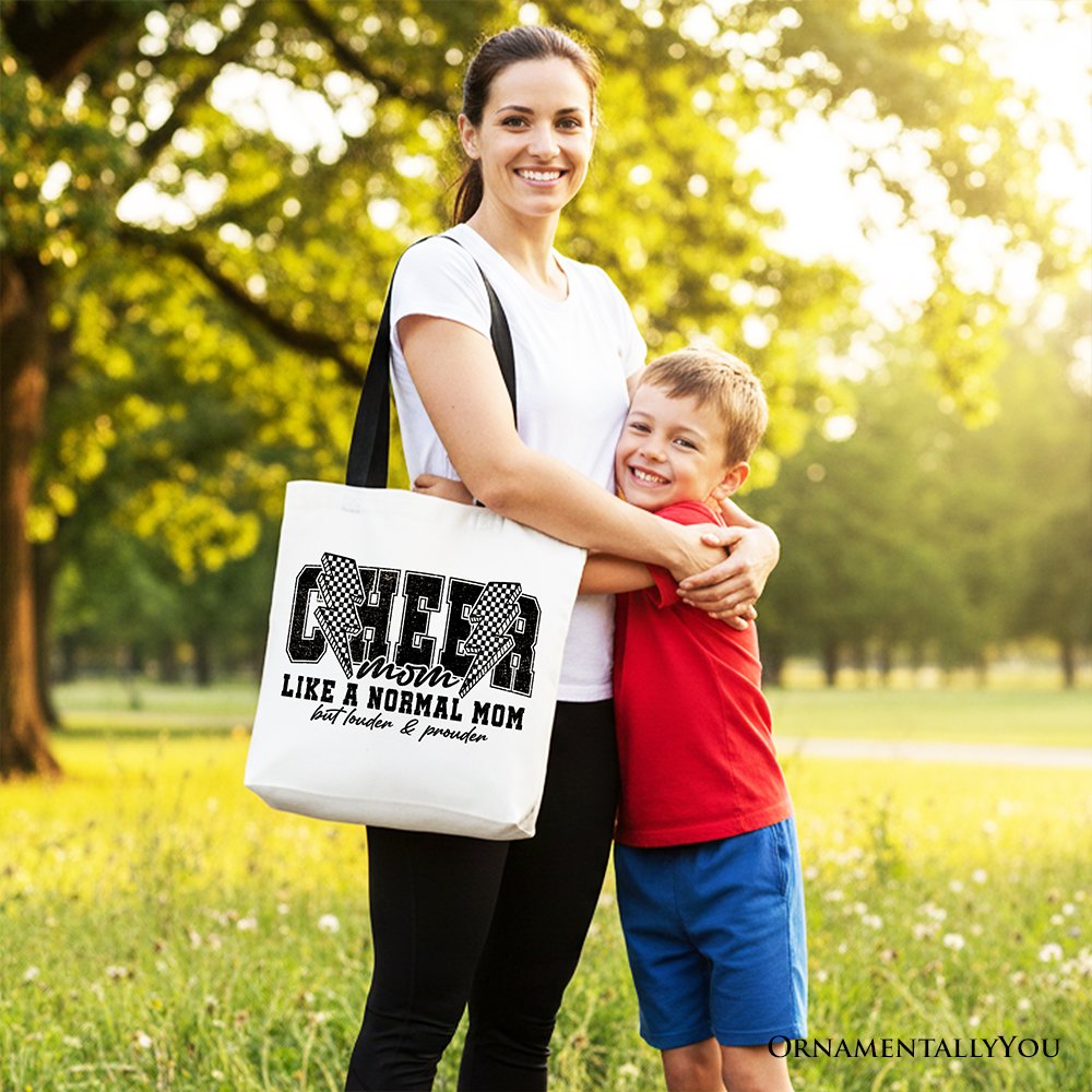 Cheer Mom Retro Canvas Tote Bag - Sporty Shoulder Shopper