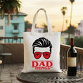 Dad Things Retro Canvas Tote Bag with Red Glasses Graphic