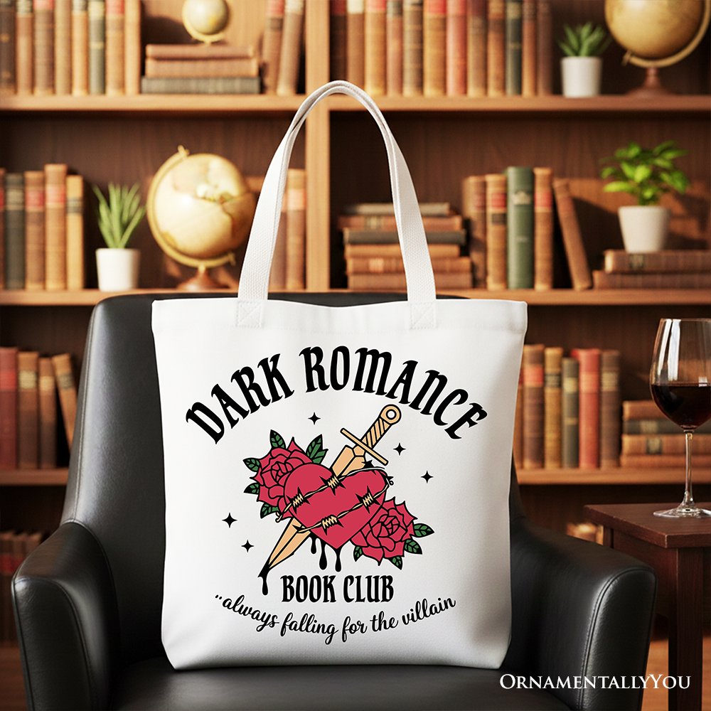 Dark Romance Book Club Canvas Tote - Gothic Vintage Bookish Bag