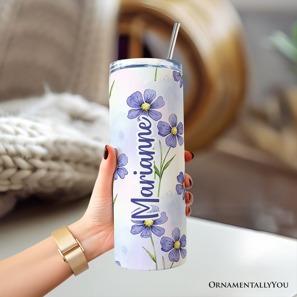 Delicate Blue Wildflower 20oz Stainless Steel Travel Tumbler