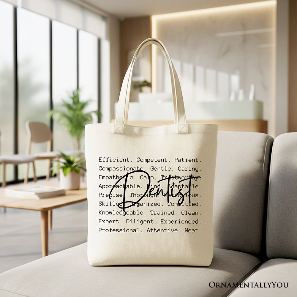 Dentist Definition Canvas Tote Bag Dental Appreciation Gift