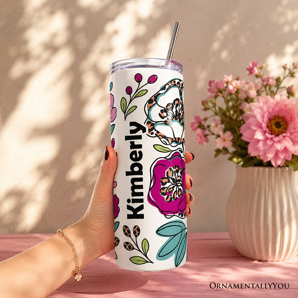 Floral Positive Affirmation 20oz Stainless Steel Travel Tumbler