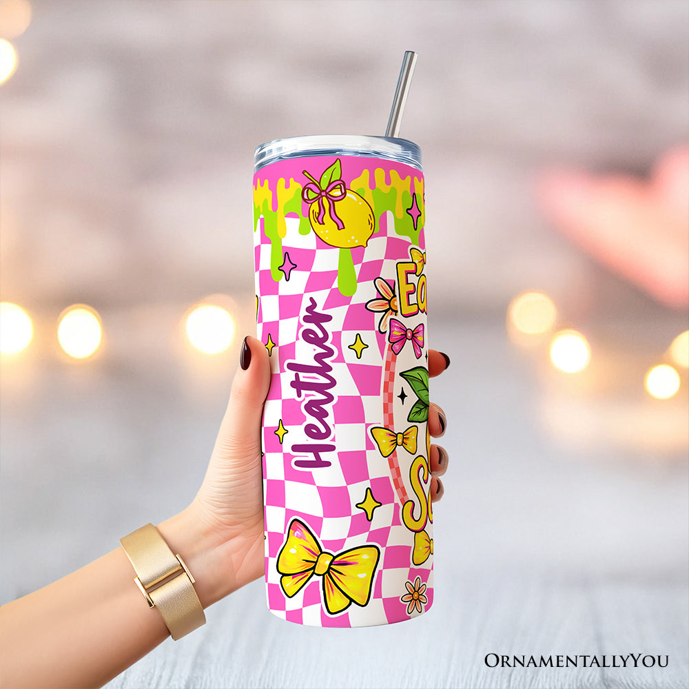 Easy Peasy Lemon Squeezy 20oz Personalized Tumbler with Straw
