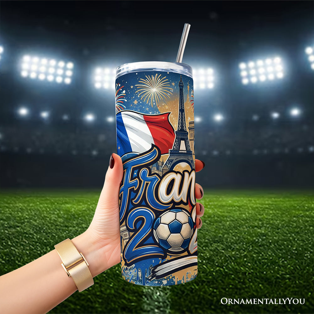 France 2026 Soccer Cup 20oz Stainless Steel Tumbler with Straw