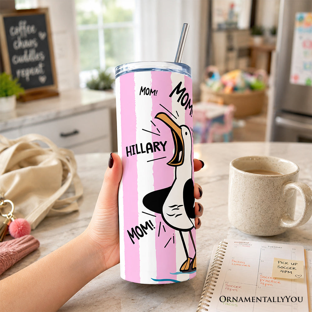 Funny Seagull Mom Personalized 20oz Stainless Steel Travel Tumbler