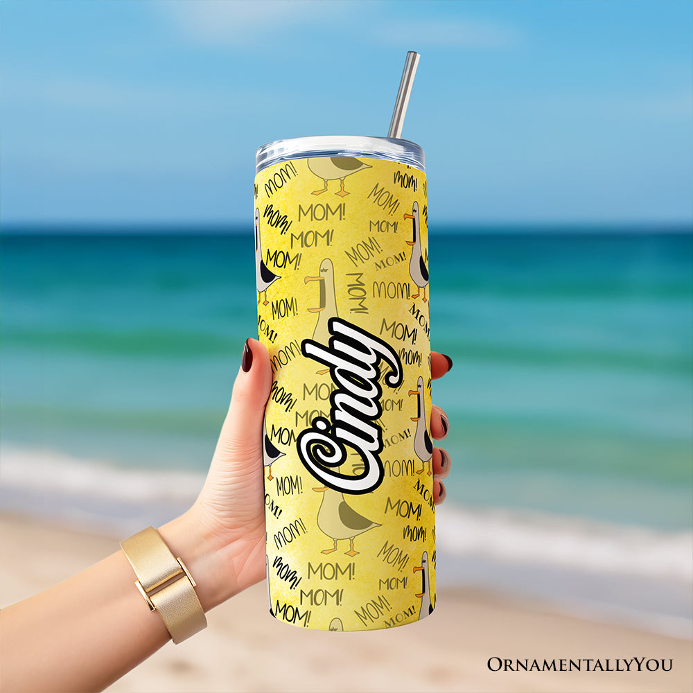 Funny Seagull Mom Call 20oz Personalized Coastal Travel Tumbler