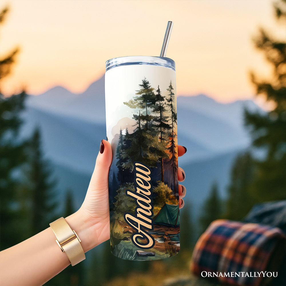 Forest Camping Adventure 20oz Personalized Stainless Steel Tumbler