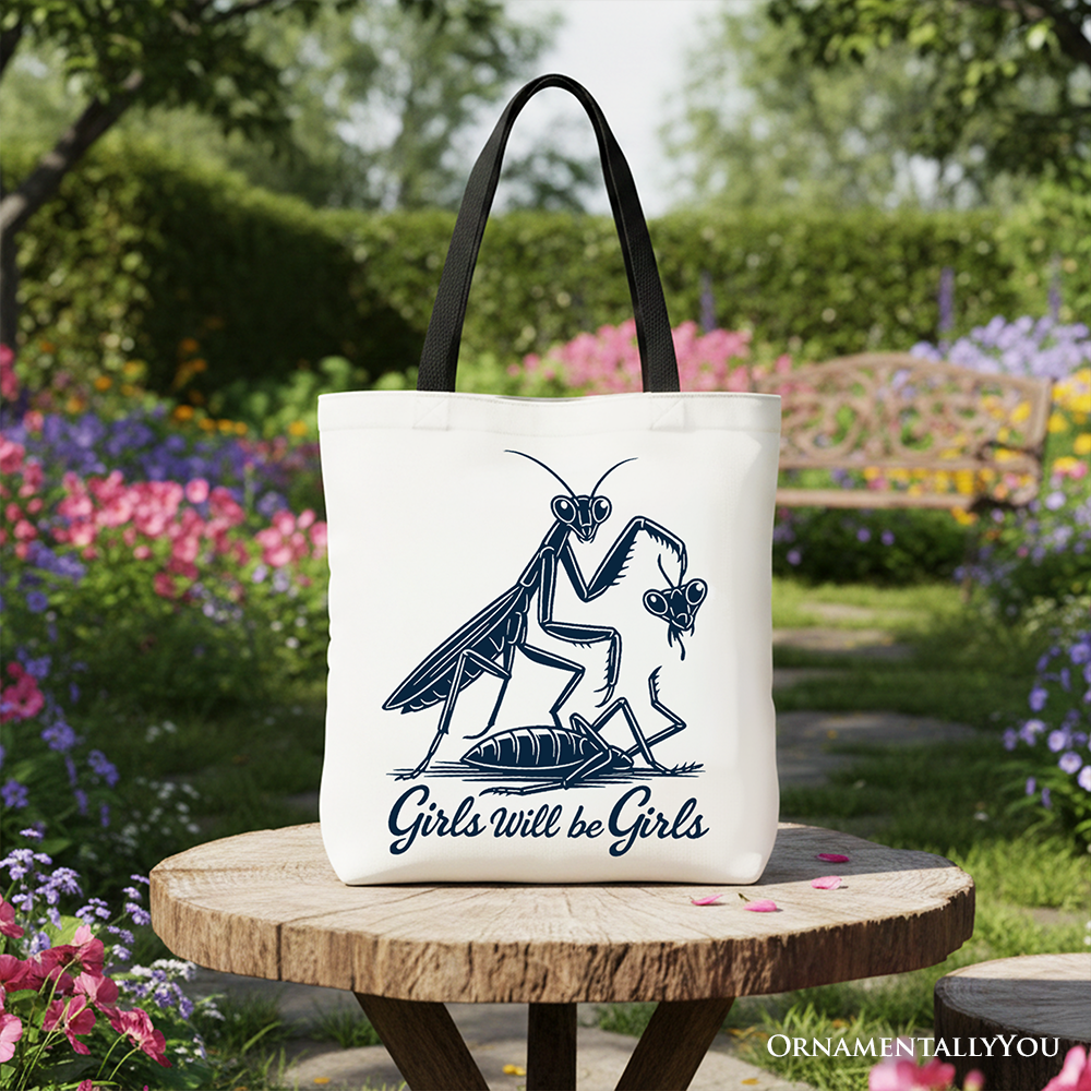 Girls Will Be Girls Mantis Tote Bag – Feminist Graphic Cotton Shopper