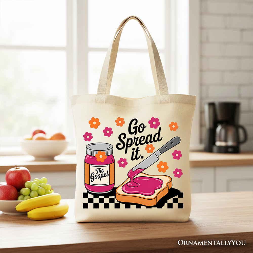 Go Spread It Christian Tote Bag Cute Gospel Jam Shopper