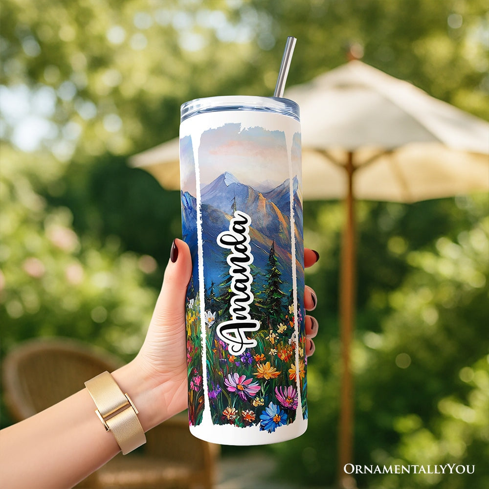 God Is Good Mountain 20oz Tumbler with Lid and Stainless Straw