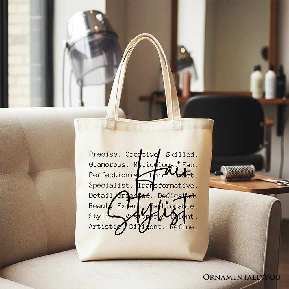 Hair Stylist Definition Cotton Canvas Tote Bag, Minimalist Gift