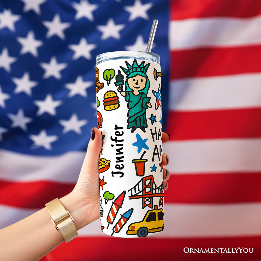 Happy 250 America Patriotic 20oz Stainless Steel Travel Tumbler