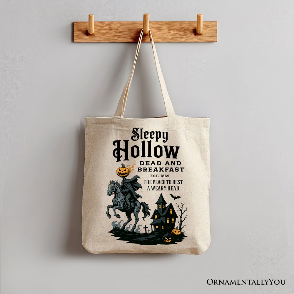 Sleepy Hollow Headless Horseman Canvas Tote, Retro Halloween Bag