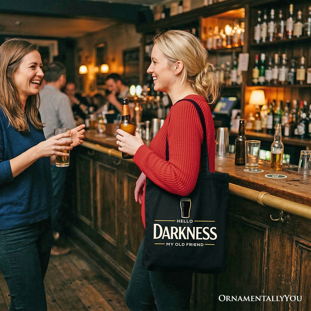 Hello Darkness My Old Friend Cotton Tote Bag, Funny Beer Lover Gift