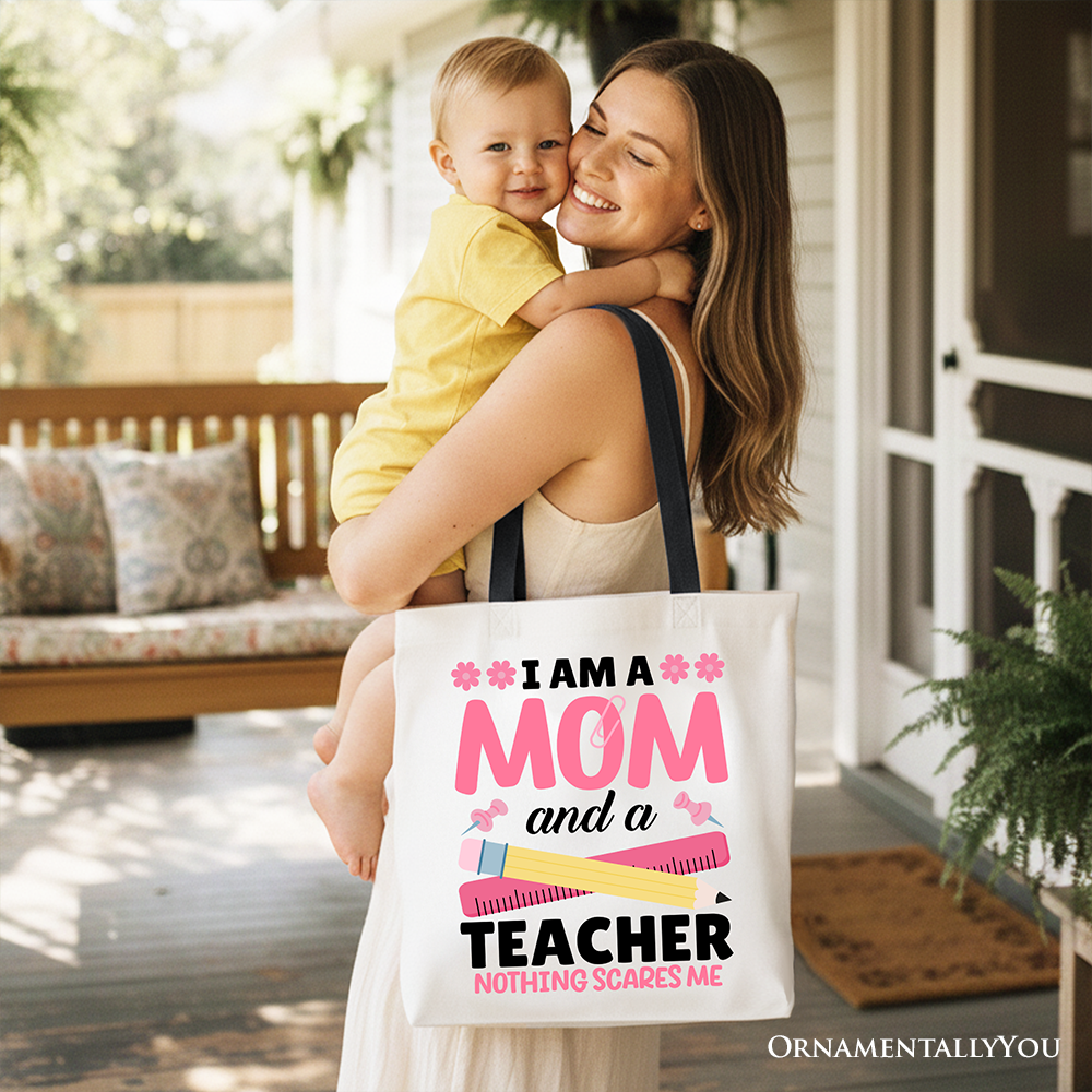 Mom and Teacher Tote Bag, Empowering School Shopper for Brave Mothers