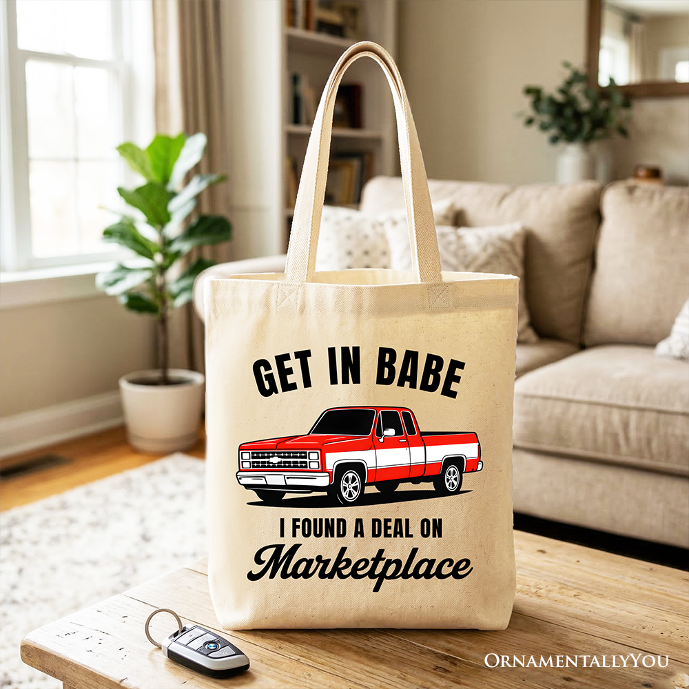 I Found A Deal On Marketplace Tote Bag Funny Red Truck Shopper