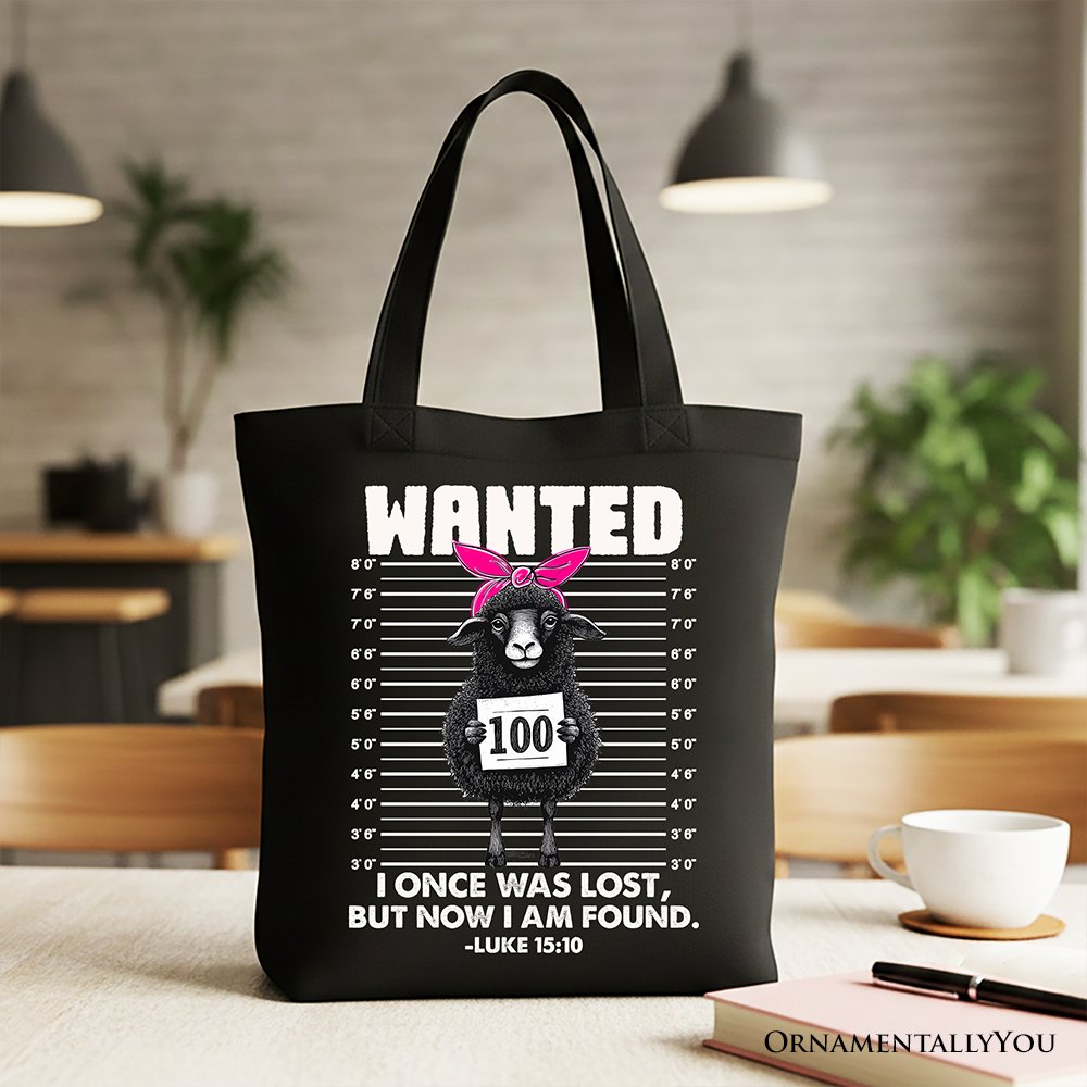Luke 15:10 Black Sheep Christian Tote Bag - Faith-Based Shopper