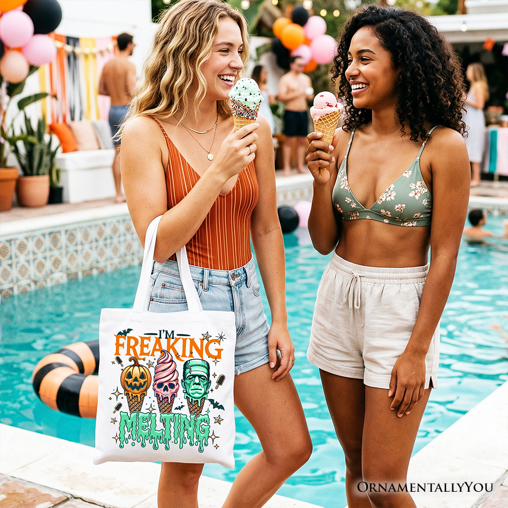 I’m Freaking Melting Frankenstein Halloween Ice Cream Tote Bag