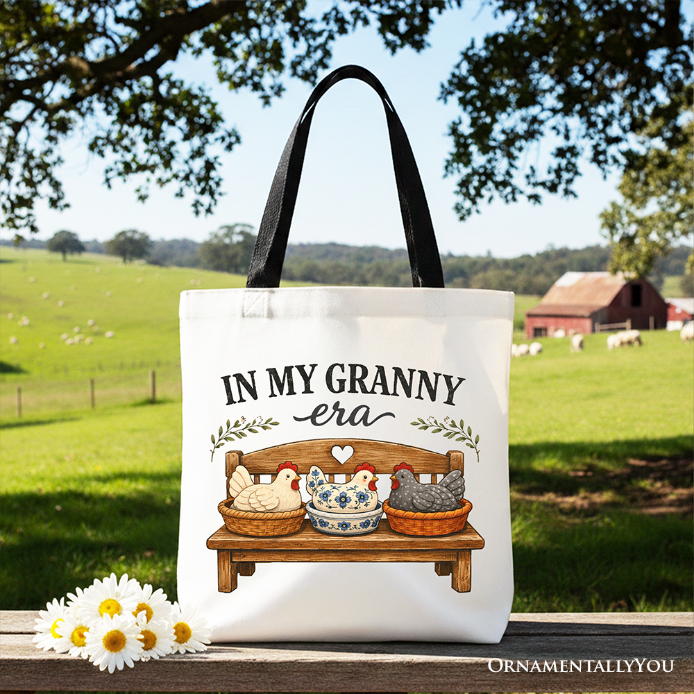 In My Granny Era Chicken Vintage Tote Bag – Farmhouse Cotton Shopper
