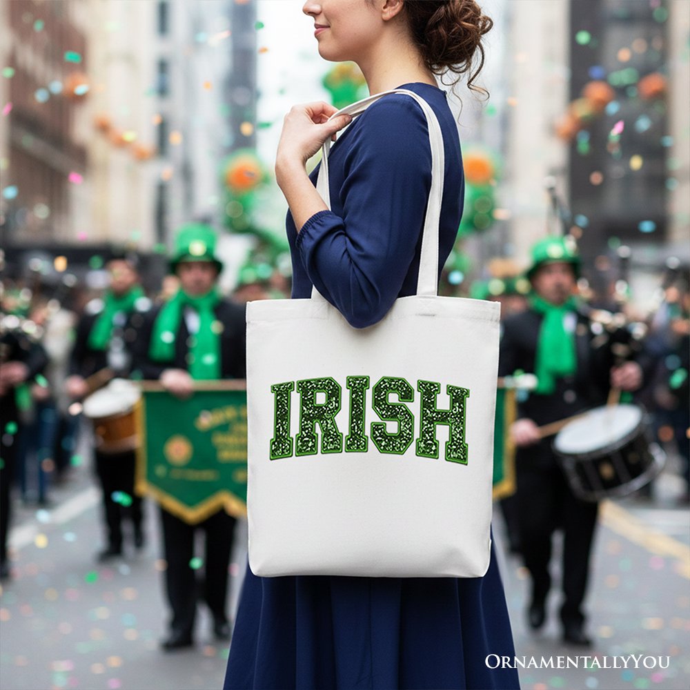 Irish Sequin Imitation Canvas Tote Bag, St Patricks Day Gift
