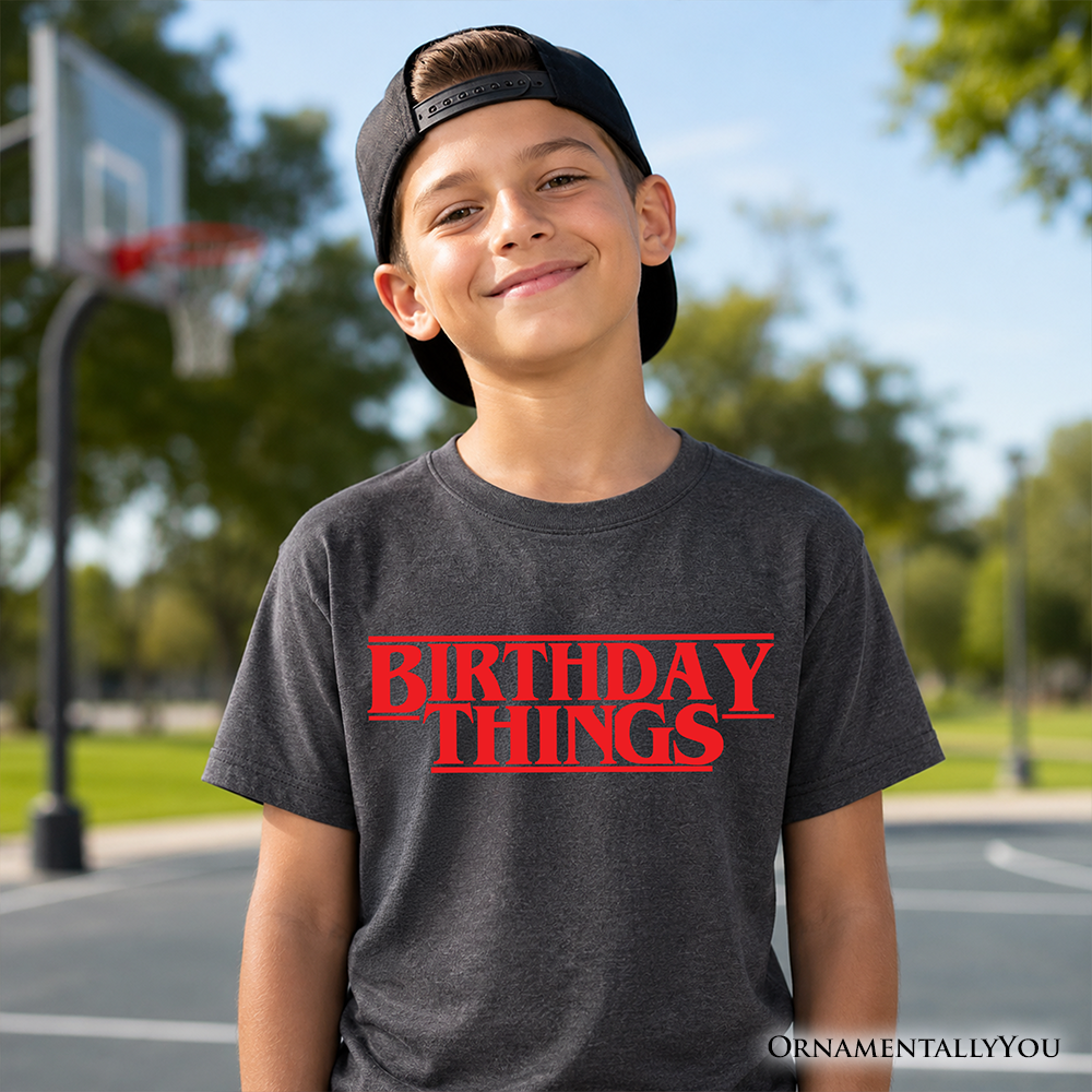 Retro Birthday Things Horror Theme T-Shirt Party Tee