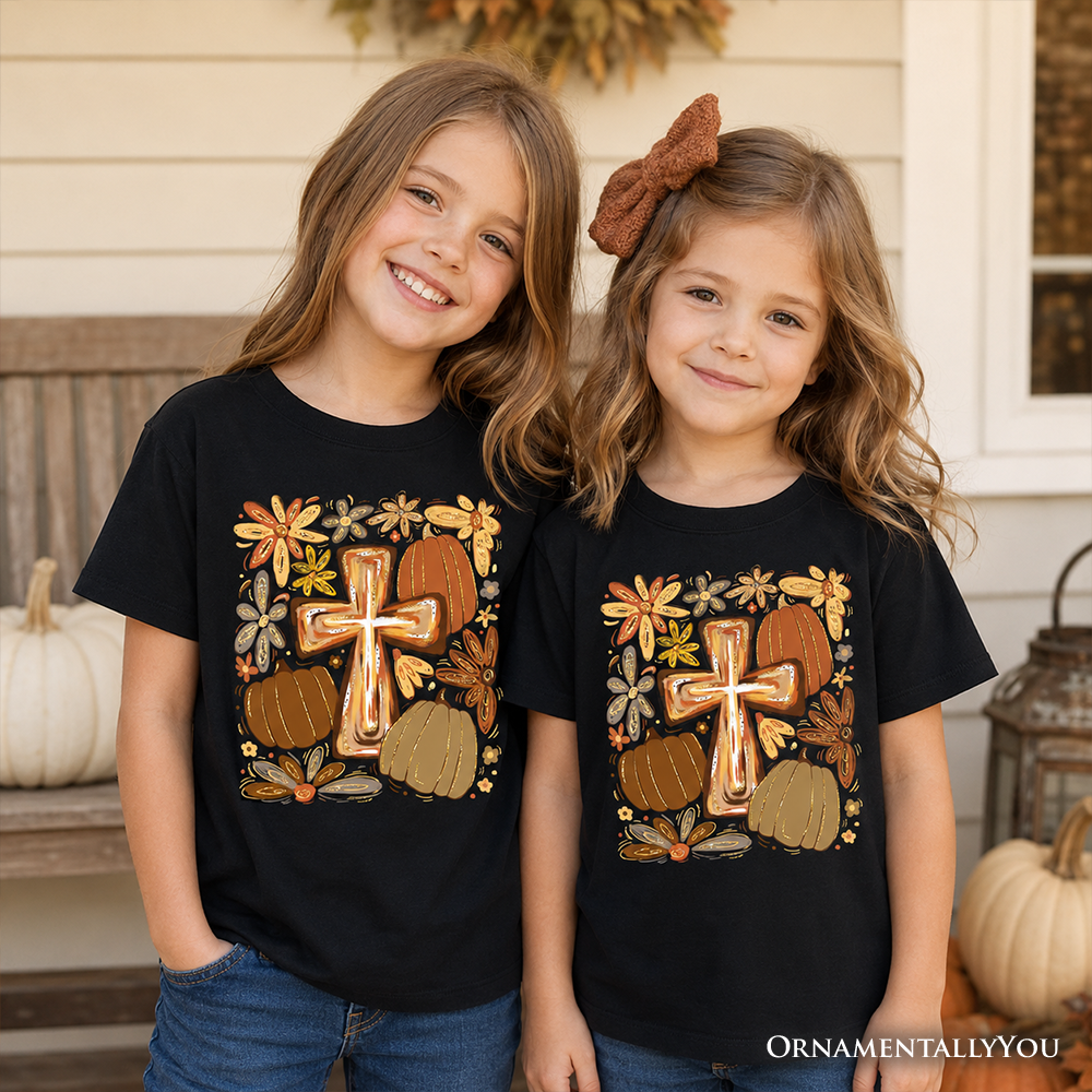Kids Fall Blessings T-Shirt, Soft Cotton Autumn Faith Graphic Tee