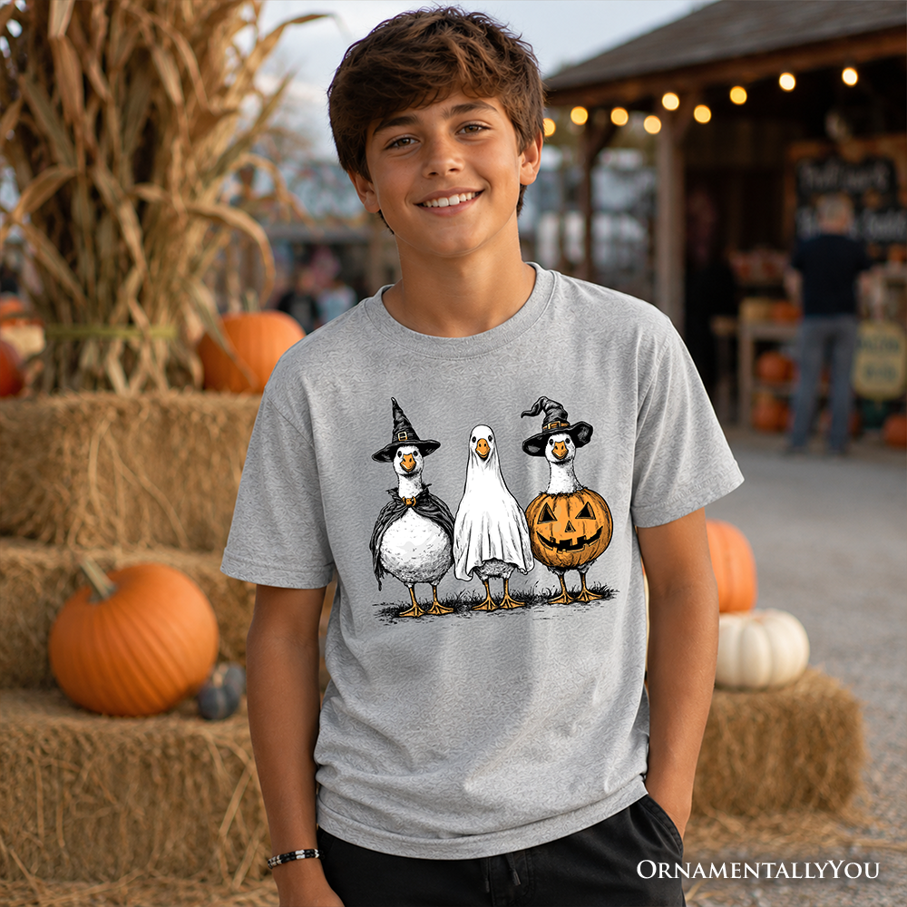 Funny Haunting Honkers Goose Halloween T-Shirt for Kids
