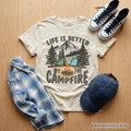 Kids Life Is Better by the Campfire Graphic Camping T-Shirt