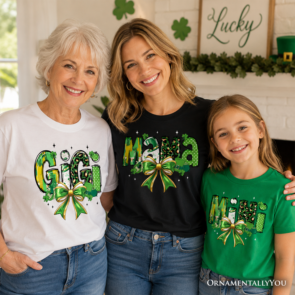 Kids Shamrock Clover Bow T-Shirt - Lucky St. Patrick's Day Tee