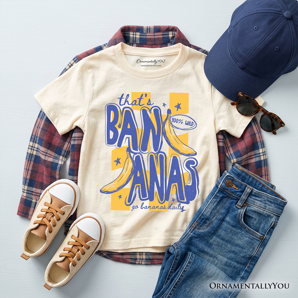 Kids That's Bananas Tropical Summer T-Shirt, Soft Cotton Youth Tee