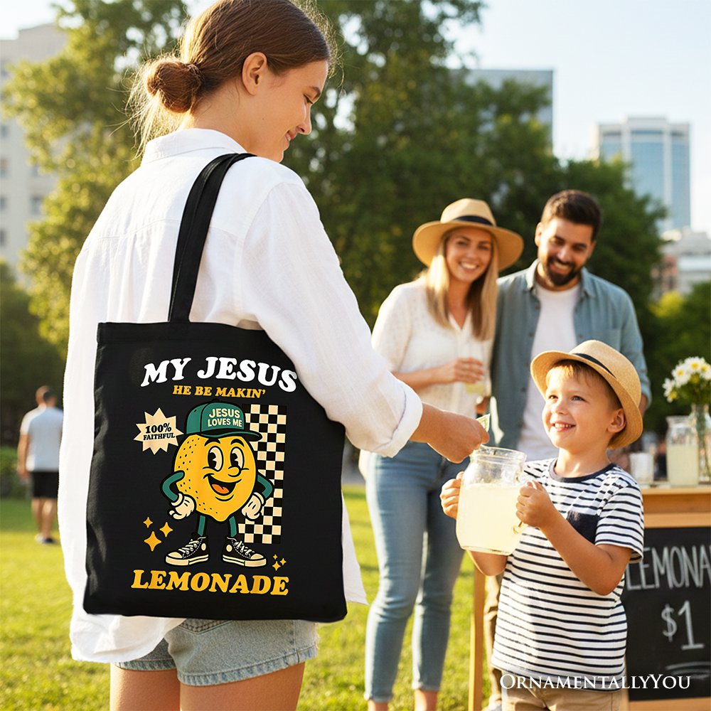 Life Gave Me Lemons Jesus Lemonade Tote Bag Funny Christian Gift