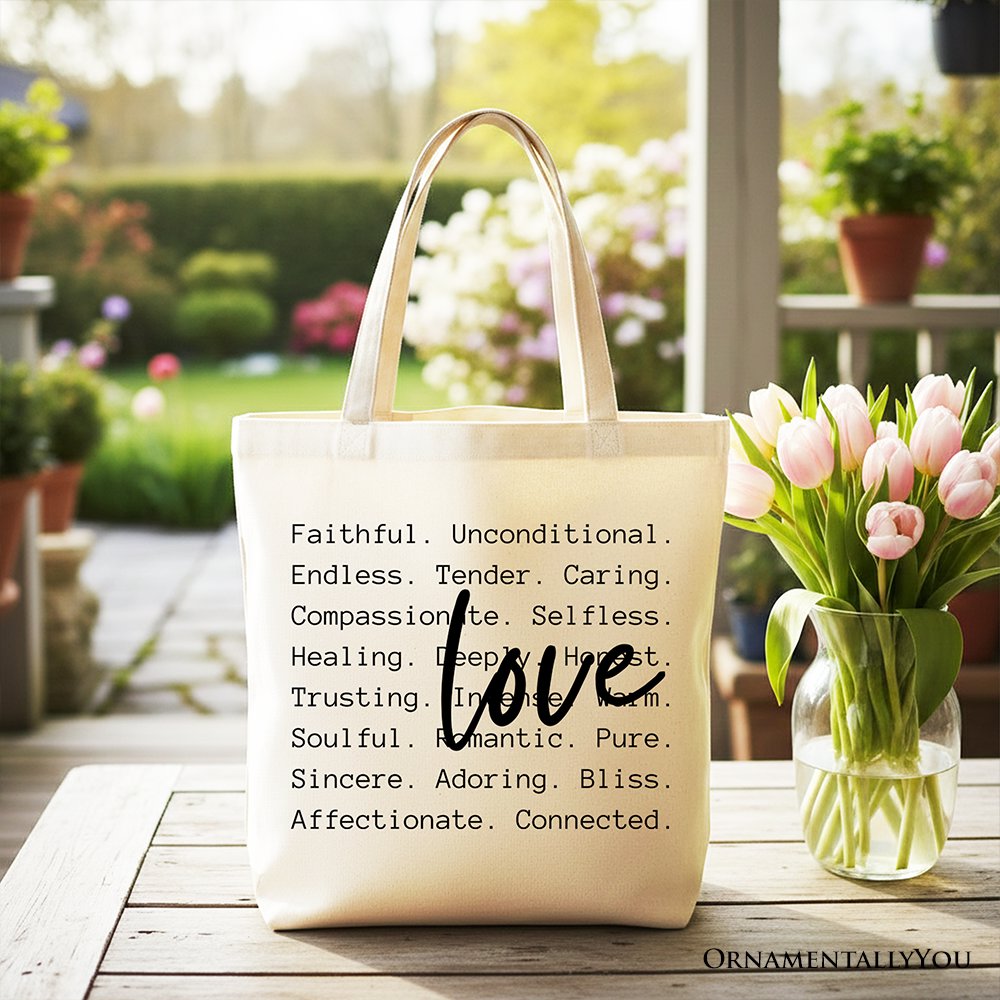 Love Definition Canvas Tote Bag – Minimalist Inspirational Gift