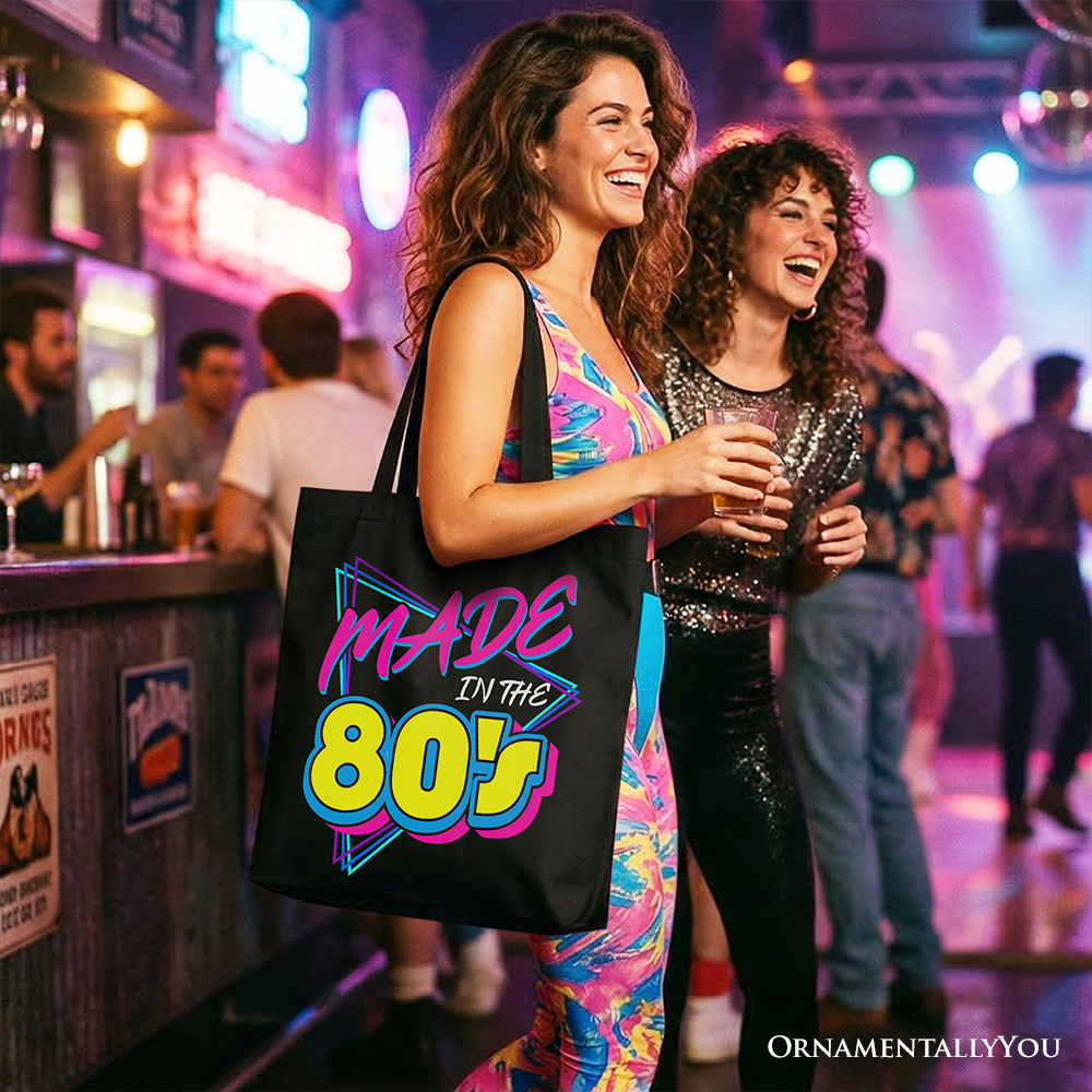 Made In The 80s Neon Retro Tote Bag - Nostalgic Gift for 80s Kids