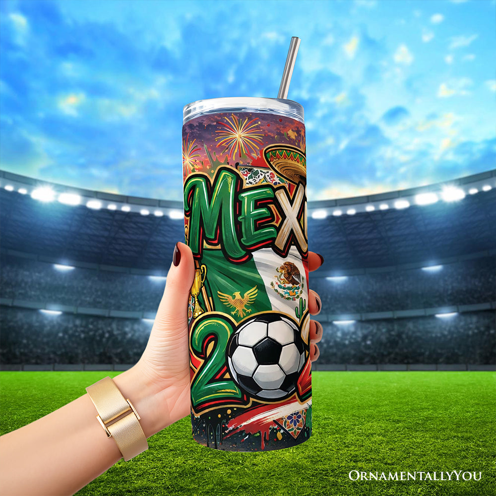 Mexico 2026 Soccer Cup 20oz Stainless Steel Tumbler with Straw