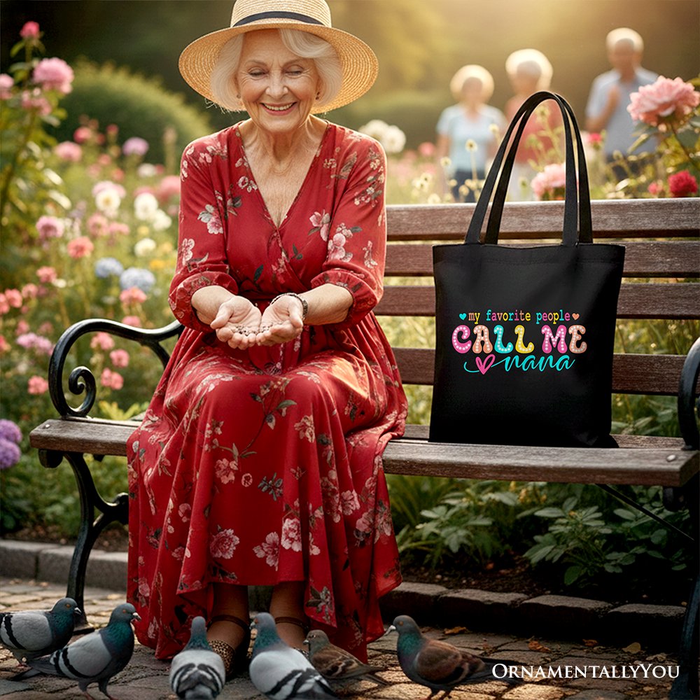My Favorite People Call Me Nana Canvas Tote Bag, Gift for Nana
