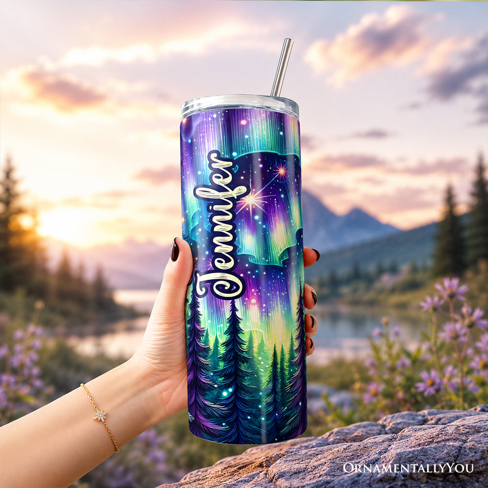 Northern Lights Aurora Owl 20oz Stainless Steel Travel Tumbler
