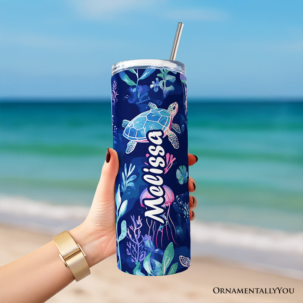 Ocean Jellyfish and Sea Turtle 20oz Stainless Steel Tumbler