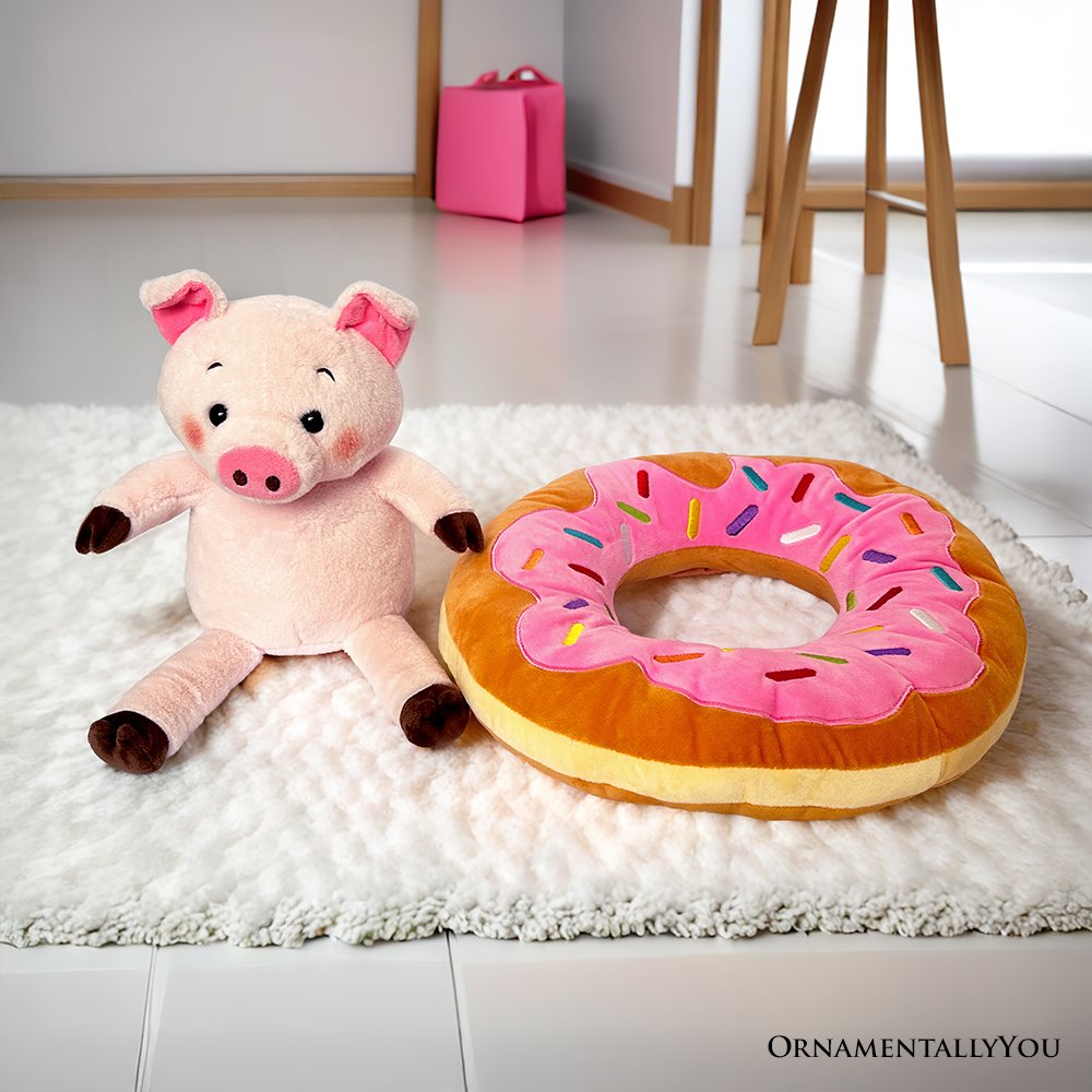 Ollie Oinker Pig Plushie 12" Donut Stuffed Animal Toy