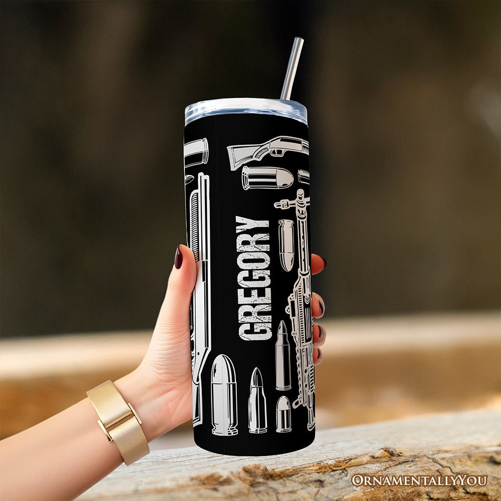 Patriotic 2nd Amendment 20oz Personalized Tumbler, Gun Owner Gift
