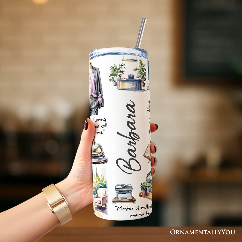 Receptionist Life 20oz Stainless Steel Tumbler, Office Gift Cup