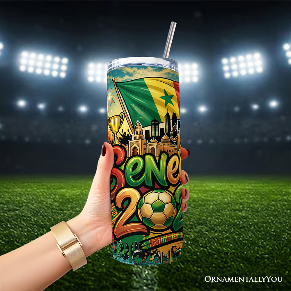 Senegal 2026 Soccer Cup 20oz Stainless Steel Tumbler, Fan Gift