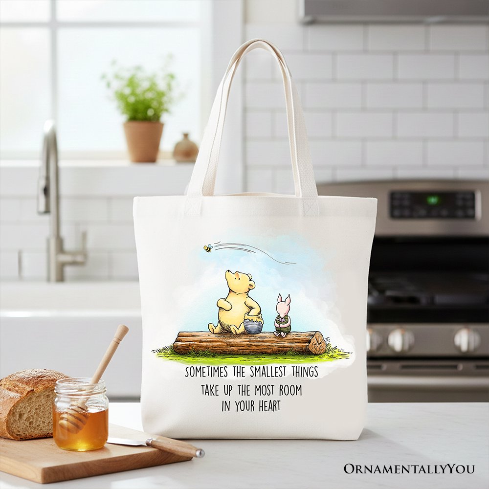 Winnie-the-Pooh Quote Cotton Tote Bag - Whimsical Minimalist Shopper