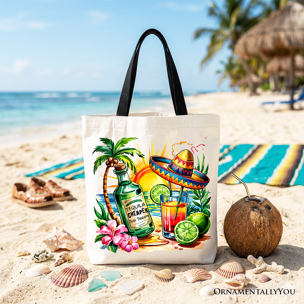 Tequila Cheaper Than Therapy Tote Bag Funny Cinco De Mayo Shopper