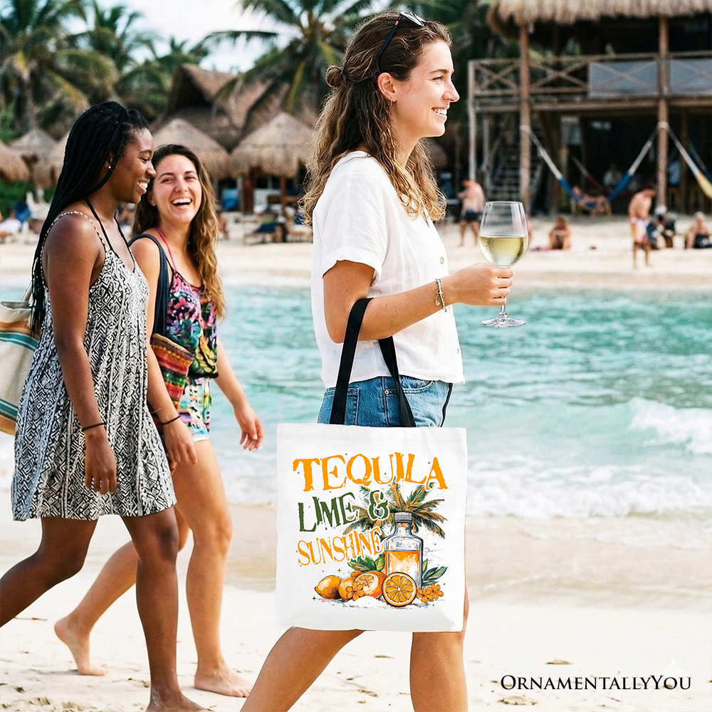 Tequila Lime & Sunshine Tote Bag - Trendy Summer Party Shopper