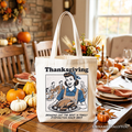 Funny Thanksgiving Family Dysfunction Retro Cotton Tote Bag