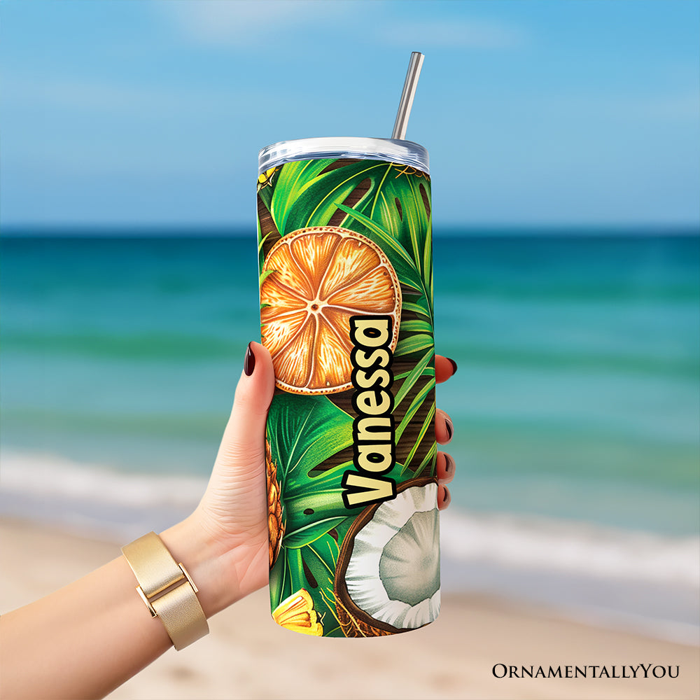 Tropical Pineapple Citrus and Coconut 20oz Personalized Tumbler